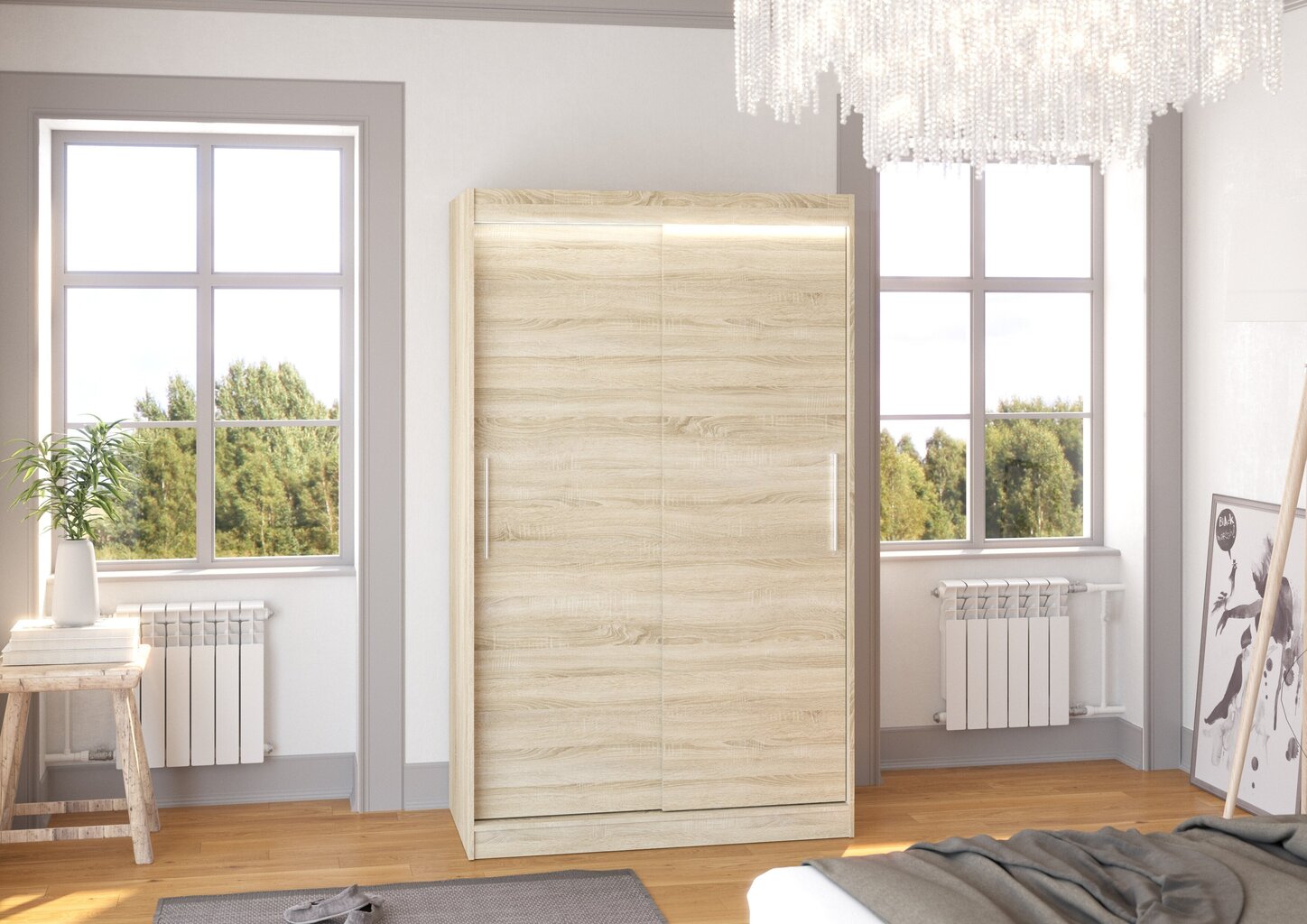 LED valgustusega kapp ADRK Furniture Collin, tamm цена и информация | Kapid | hansapost.ee