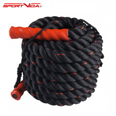 Силовая веревка с прорезиновыми ручками SportVida TRX & Кроссфит, 9 м цена и информация | Другие товары для фитнеса | hansapost.ee