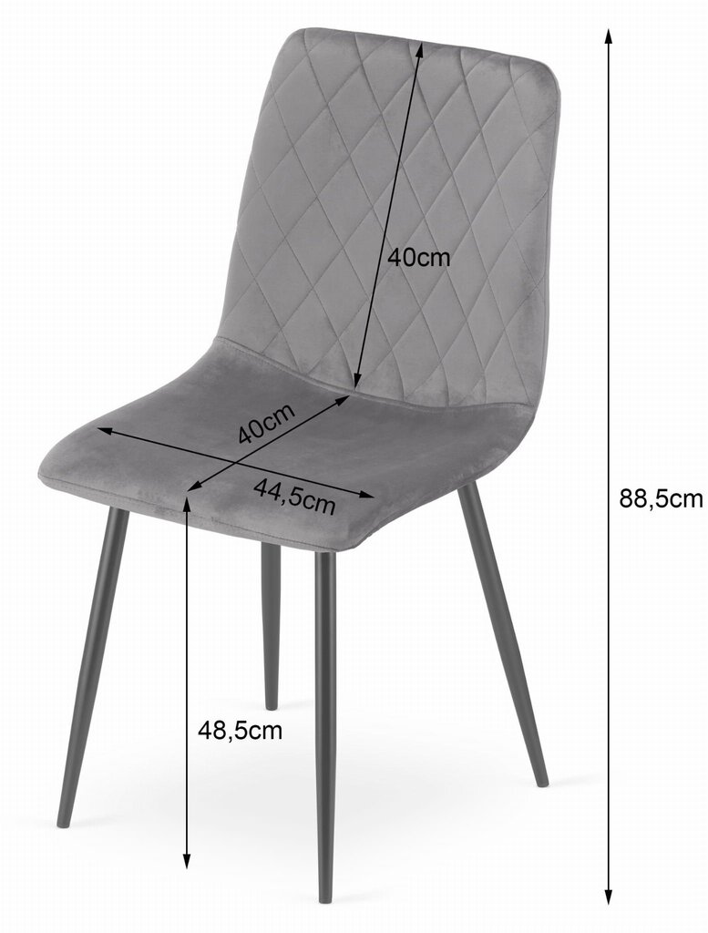 4-tooli komplekt Turin, sinine цена и информация | Köögitoolid, söögitoolid | hansapost.ee