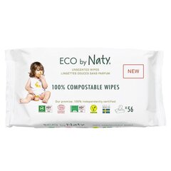 Влажные салфетки Flushable Eco от Naty, 56 шт. цена и информация | Влажные салфетки | hansapost.ee