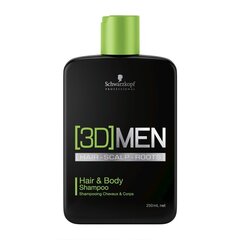 Schwarzkopf 3D MEN Hair & Body šampoon ja dušigeel 250 ml hind ja info | Šampoonid | hansapost.ee
