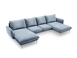 Pehme nurgadiivan Cosmopolitan Design Vienna 6S, helesinine/kuldne värv price and information | Corner sofas and corner sofa beds | hansapost.ee