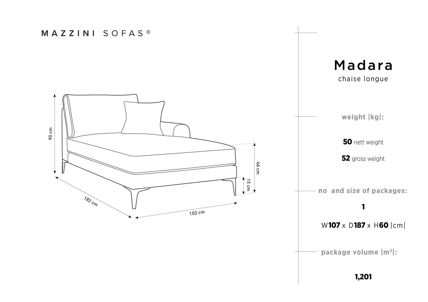 Kušett Mazzini Sofas Madara, beež hind ja info | Diivanvoodid ja diivanid | hansapost.ee