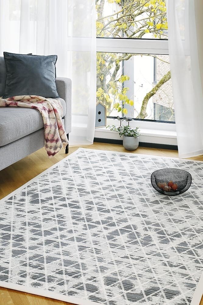 Narma kahepoolne smartWeave® šenillvaip Kuma, valge, 140 x 200 cm цена и информация | Vaibad | hansapost.ee