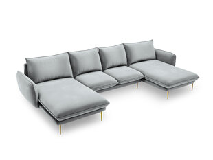 Pehme nurgadiivan Cosmopolitan Design Vienna 6S, helehall/kuldne värv price and information | Corner sofas and corner sofa beds | hansapost.ee