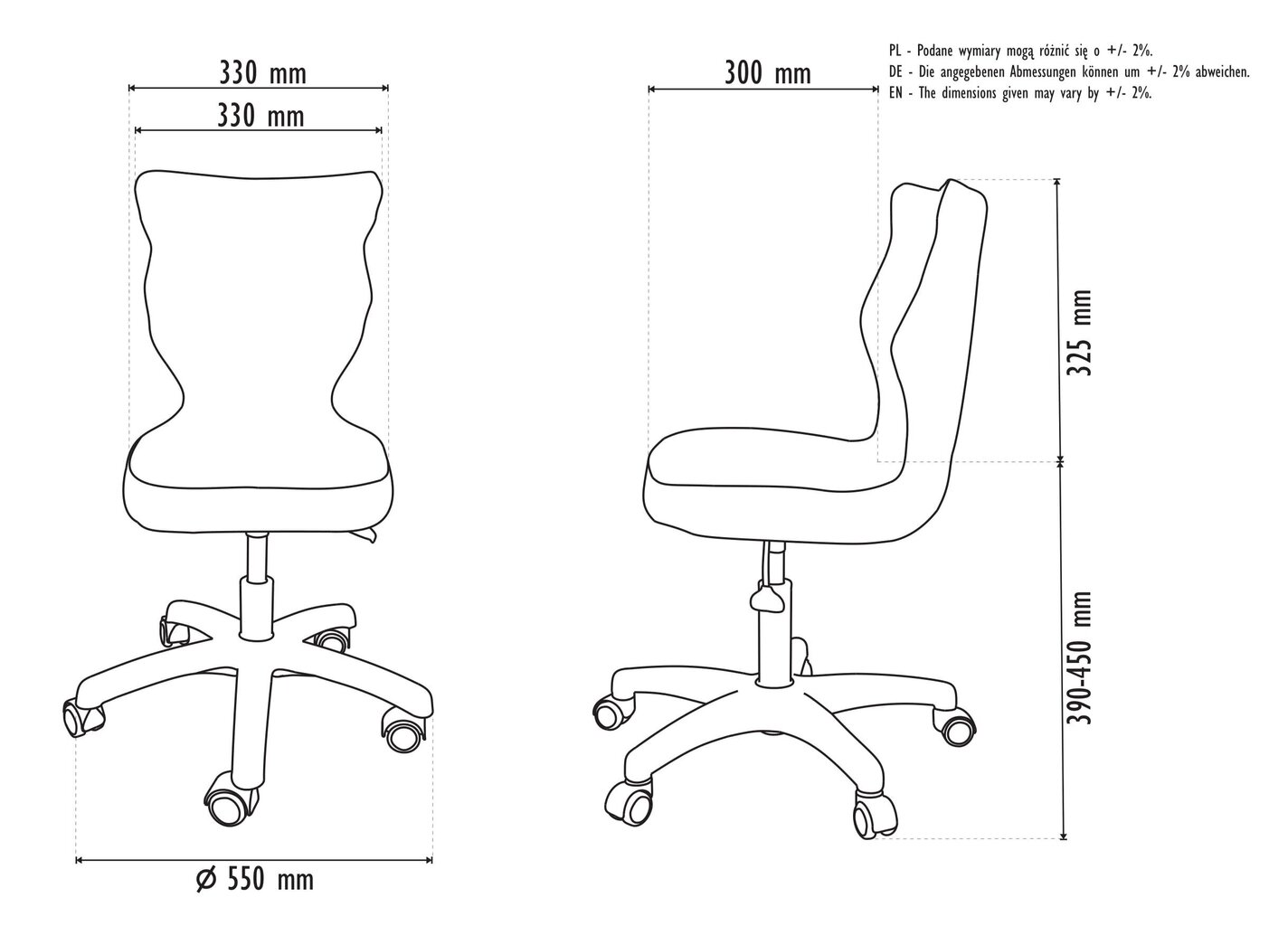 Ergonoomiline lastetool Entelo Good Chair Petit VS08 3, valge/roosa hind ja info | Kontoritoolid | hansapost.ee