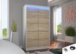 LED valgustusega riidekapp ADRK Furniture Benisso, valge / tamm hind ja info | Kapid | hansapost.ee