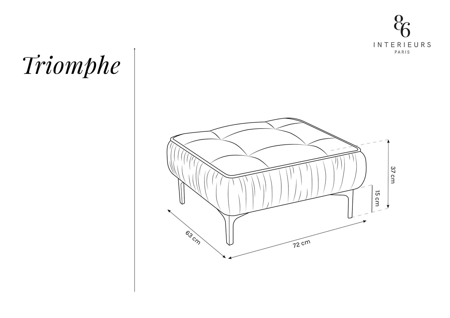 Tumba Interieurs86 Triomphe, helehall/must hind ja info | Kott-toolid, tumbad, järid | hansapost.ee