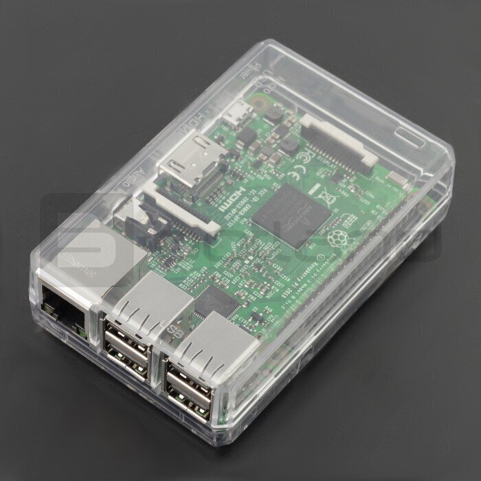 Raspberry Pi mudel 3B +, 3B, 2B ümbris, läbipaistev hind ja info | Konstruktorid, robootika ja tarvikud | hansapost.ee