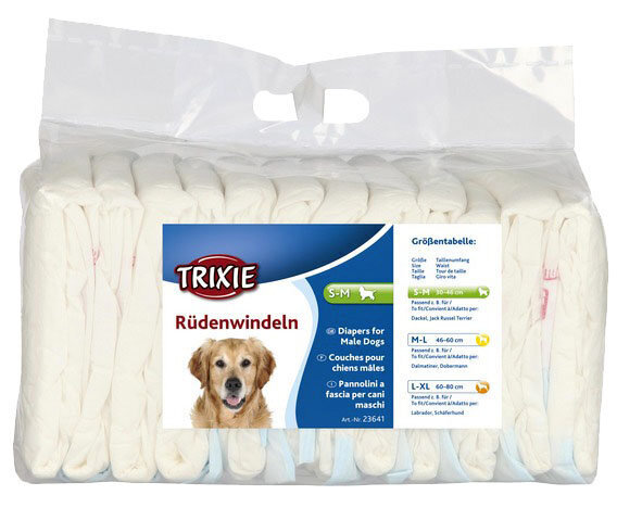 Trixie ühekordsed mähkmed isastele koertele, L-XL, 12 tk. hind ja info | Hooldus/grooming | hansapost.ee