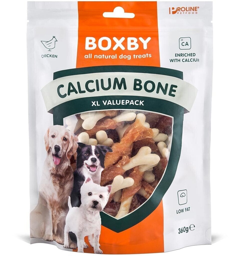 Naturaalne maius koerale kanalihaga Boxby Calcium Bone, 360 g hind ja info | Koerte maiused | hansapost.ee