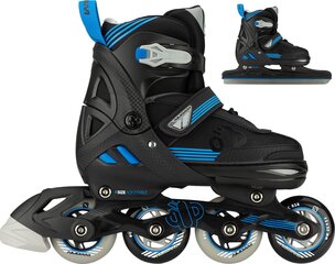 Reguleeritava suurusega rulluisud-uisud Nijdam Blue Blaze, must/sinine price and information | Roller skates and accessories | hansapost.ee