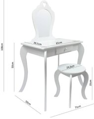 Laste tualettlaud koos tooliga Princess, roosa цена и информация | Туалетные столики | hansapost.ee