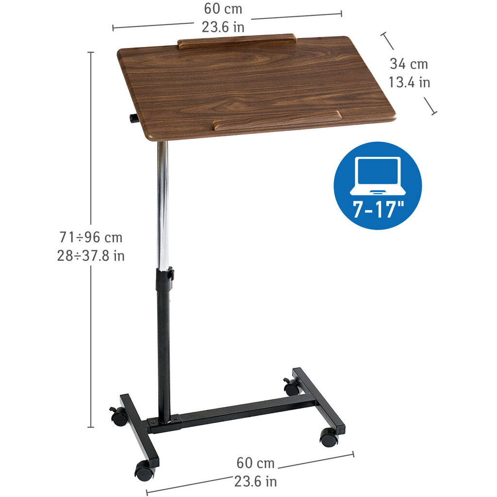 Sülearvutilaud Tatkraft Gain 60x34cm, pruun/must цена и информация | Arvutilauad, kirjutuslauad | hansapost.ee