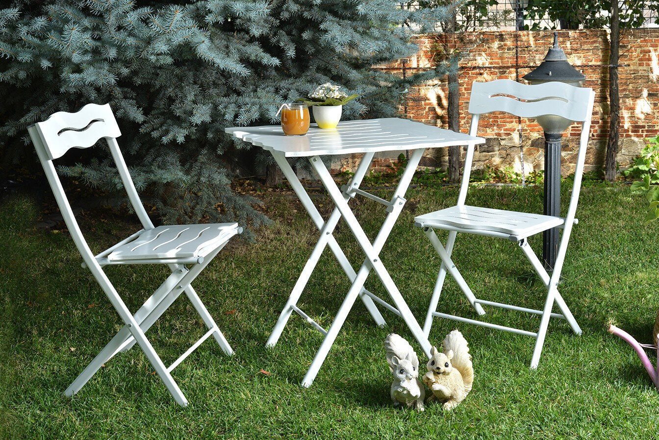 Välimööbli komplekt Kalune Design Bistro Set 1, valge цена и информация | Välimööbli komplektid | hansapost.ee