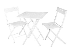 Комплект мебели в сад  Kalune Design Bistro Set 2,  белый цена и информация | Комплекты уличной мебели | hansapost.ee