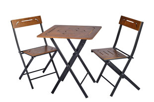 Välimööbli komplekt Kalune Design Bistro Set 3, pruun/must цена и информация | Комплекты уличной мебели | hansapost.ee
