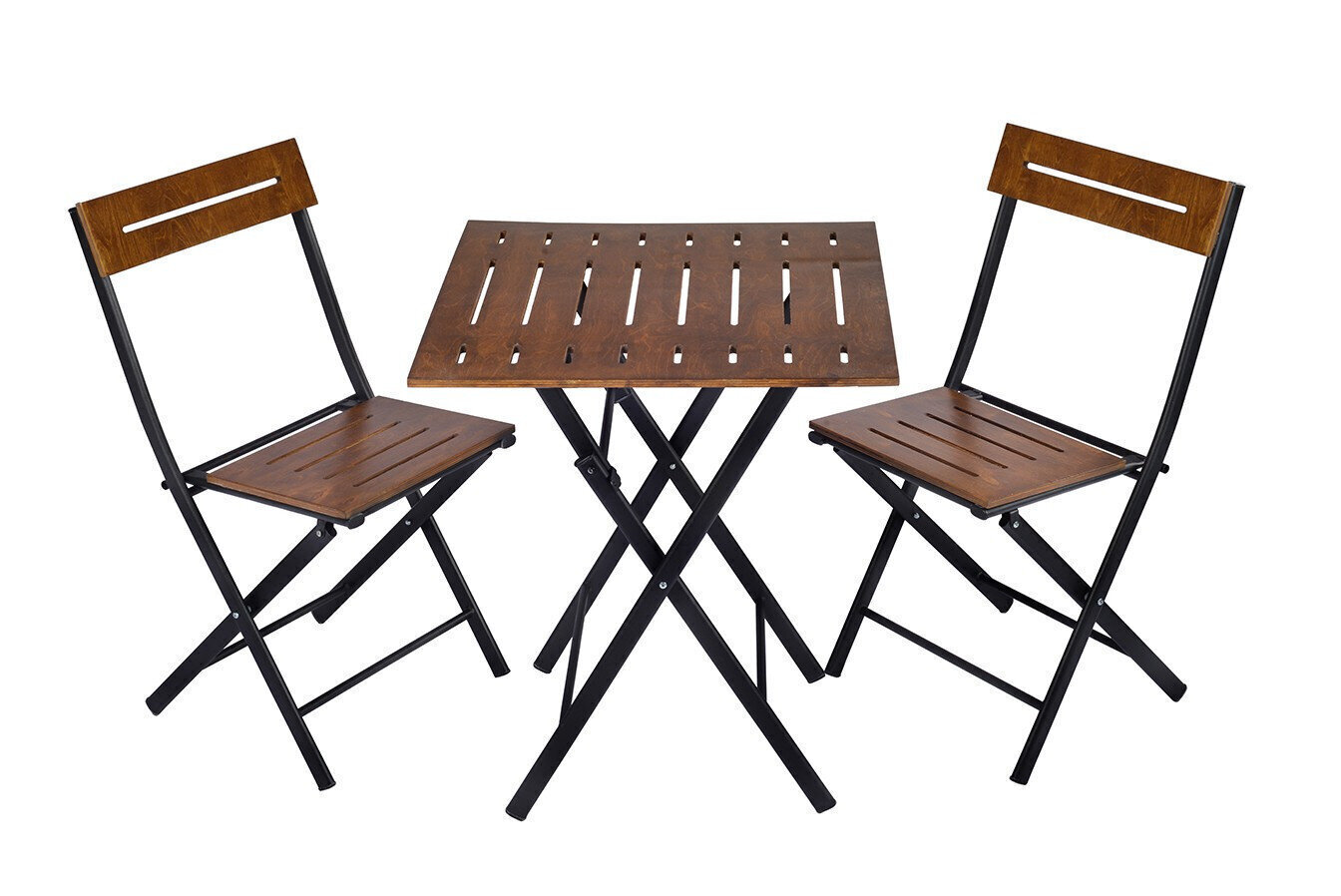 Välimööbli komplekt Kalune Design Bistro Set 4, pruun/must hind ja info | Välimööbli komplektid | hansapost.ee