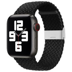 Браслет для часов Apple Watch 7 / 6 / SE / 5 / 4 / 3 / 2, 45 / 44 / 42 mm, черный цена и информация | Аксессуары для смарт-часов и браслетов | hansapost.ee