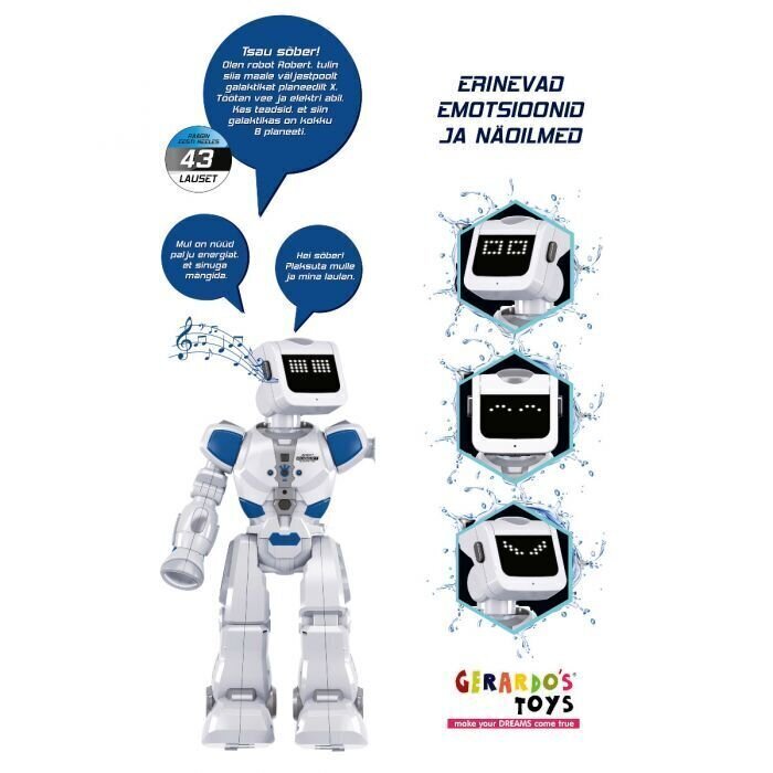 Puldiga juhitav robot Robert, eestikeelne hind ja info | Mänguasjad poistele | hansapost.ee