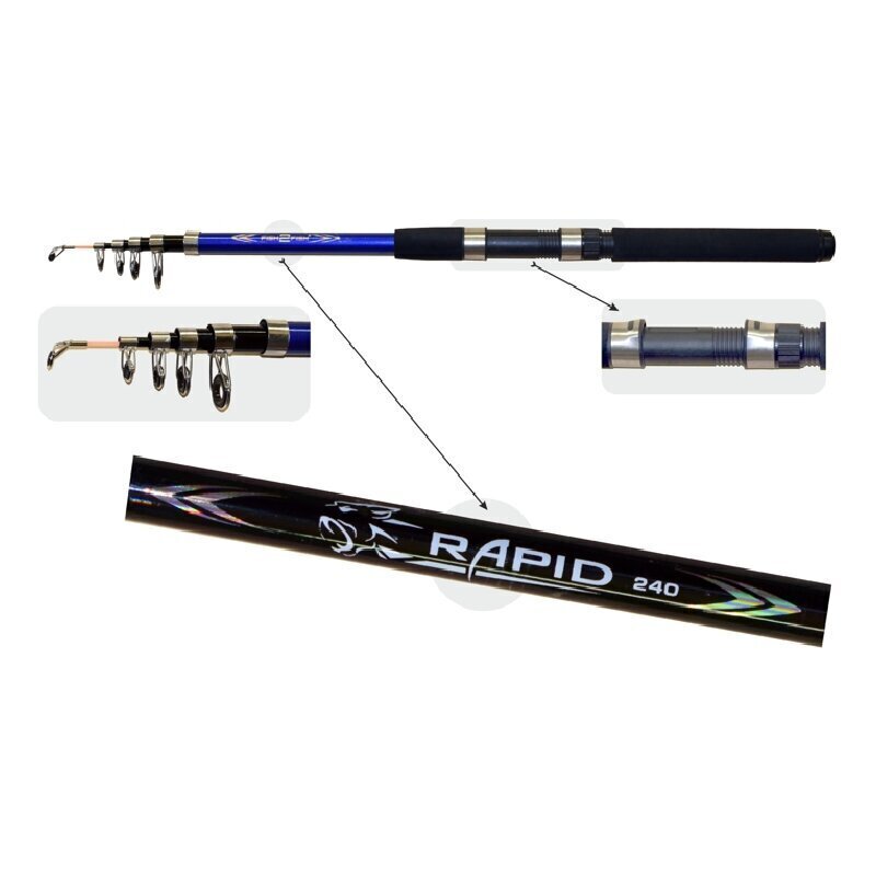 Teleskoopõng Fish2Fish Short Blue, 2.1 m, 10-40 g цена и информация | Ridvad, ridvahoidjad | hansapost.ee