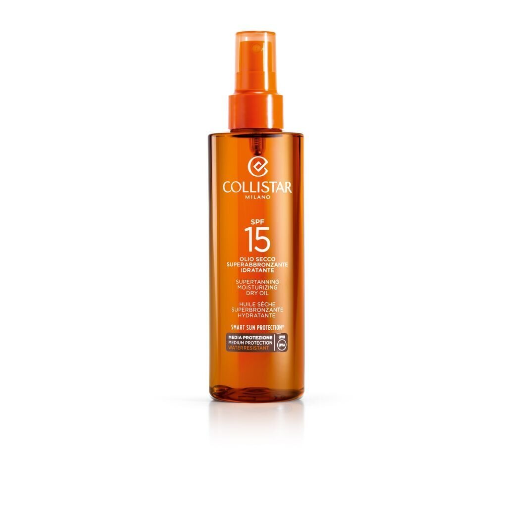 Päevitusõli Collistar Supertanning Dry Oil SPF 15 200 ml цена и информация | Päikesekaitse ja päevitusjärgsed kreemid | hansapost.ee