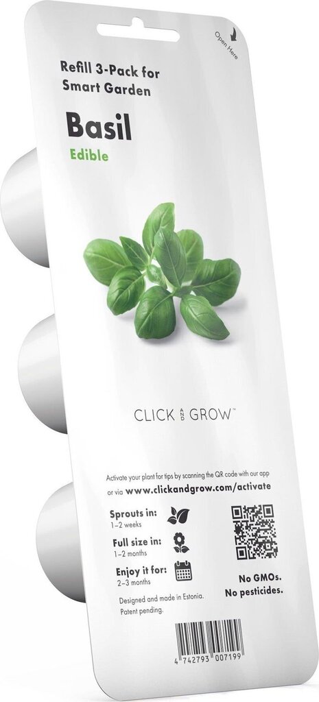 Click and Grow Smart Garden Refill 3 pakendit, Basiilikut hind ja info | Nutipotid ja taimelambid | hansapost.ee