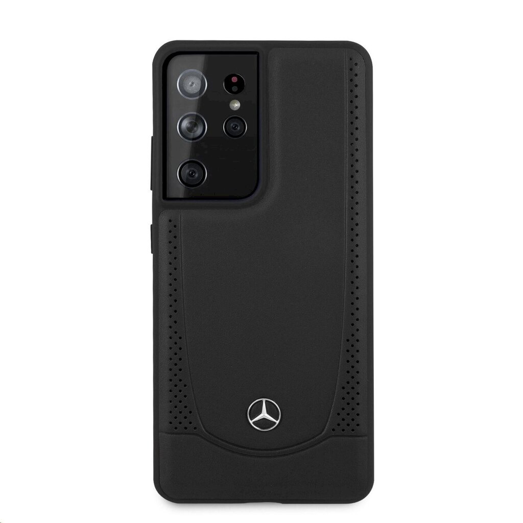 MEHCS21LARMBK Mercedes Leather Urban Cover for Samsung Galaxy S21 Ultra Black hind ja info | Telefonide kaitsekaaned ja -ümbrised | hansapost.ee