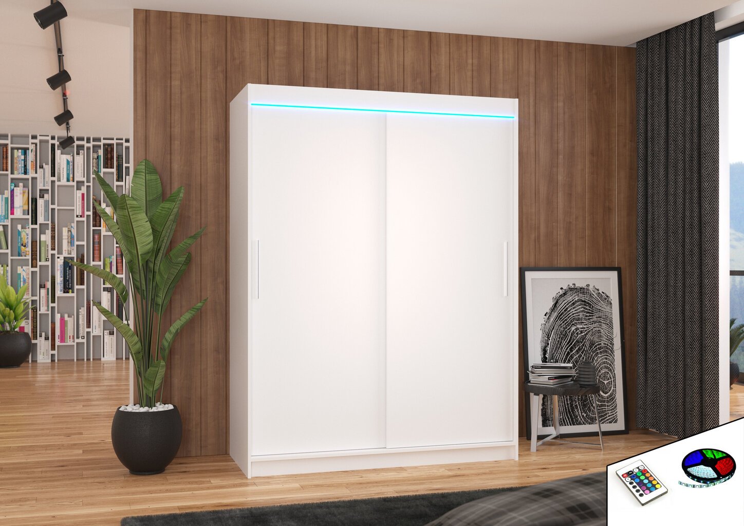 LED valgustusega kapp ADRK Furniture Denver, valge цена и информация | Kapid | hansapost.ee