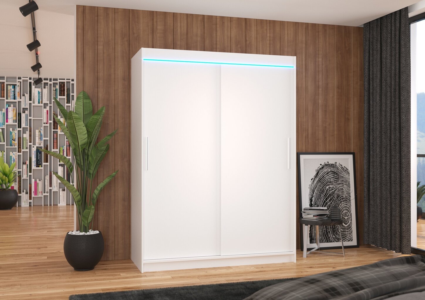 LED valgustusega kapp ADRK Furniture Denver, valge цена и информация | Kapid | hansapost.ee