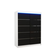 LED valgustusega kapp ADRK Furniture Luft, valge/must цена и информация | Шкафы | hansapost.ee