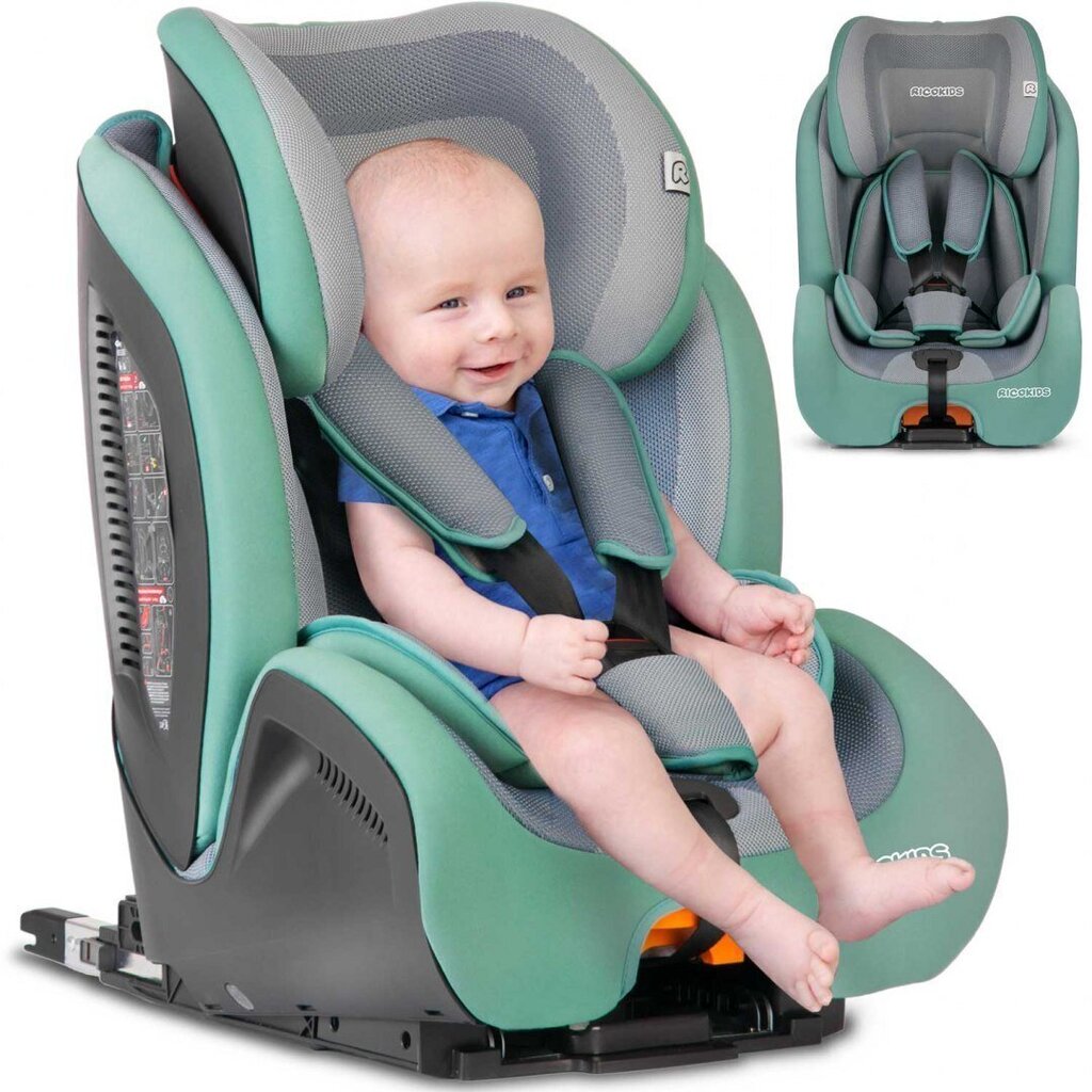 Turvatool koos ISOFIX-iga, RICOKIDS, 9-36kg, green/grey hind ja info | Turvatoolid ja turvahällid | hansapost.ee