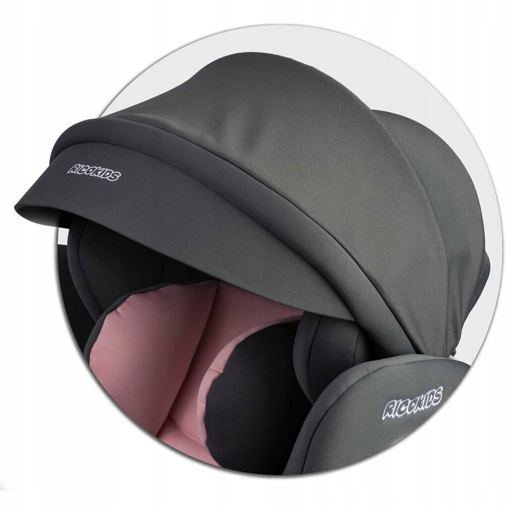 Turvatool 360° pööratav Ricokids STIGO, 0-36 kg, pink/black hind ja info | Turvatoolid ja turvahällid | hansapost.ee