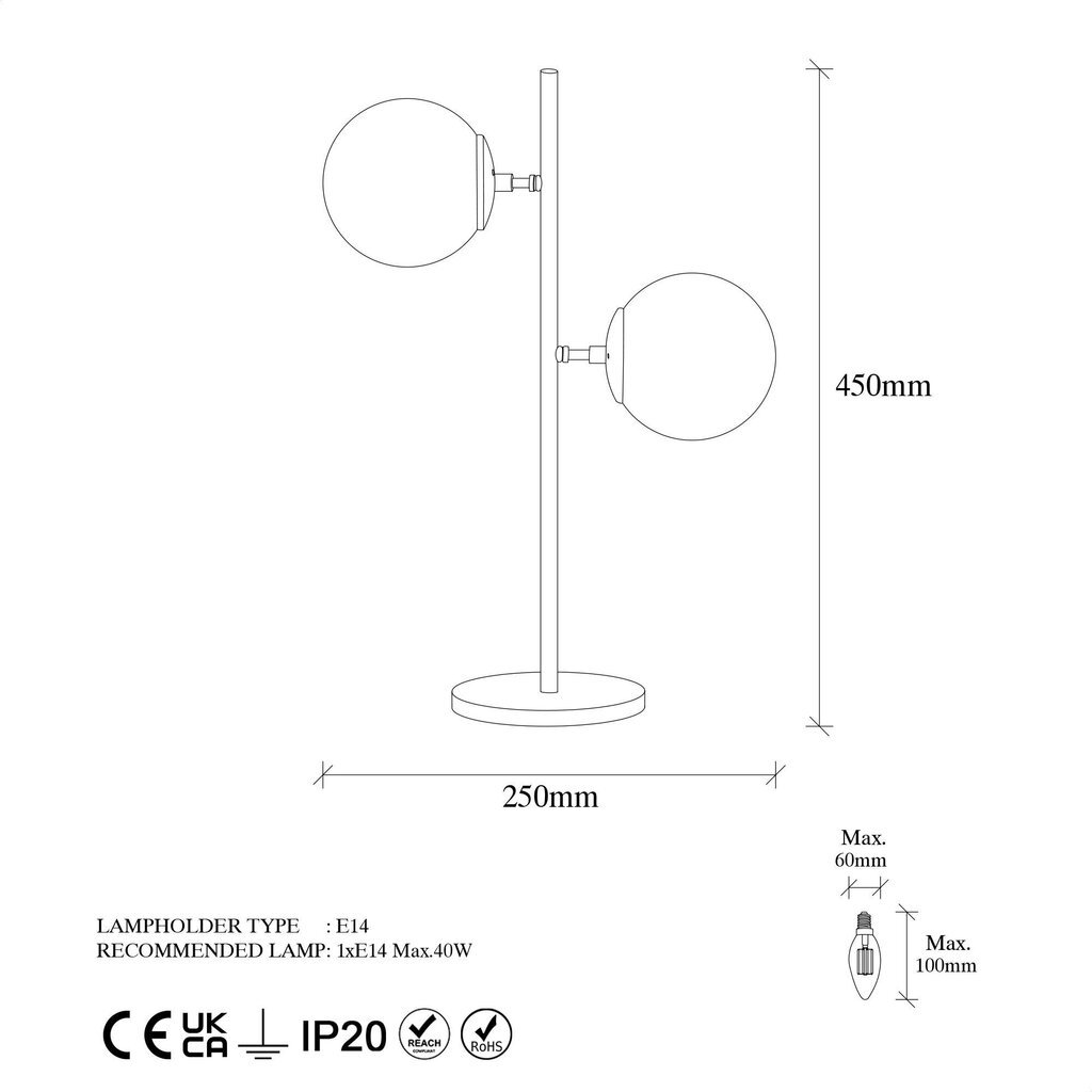 Laualamp Opviq Fazli - 10423 hind ja info | Laualambid | hansapost.ee