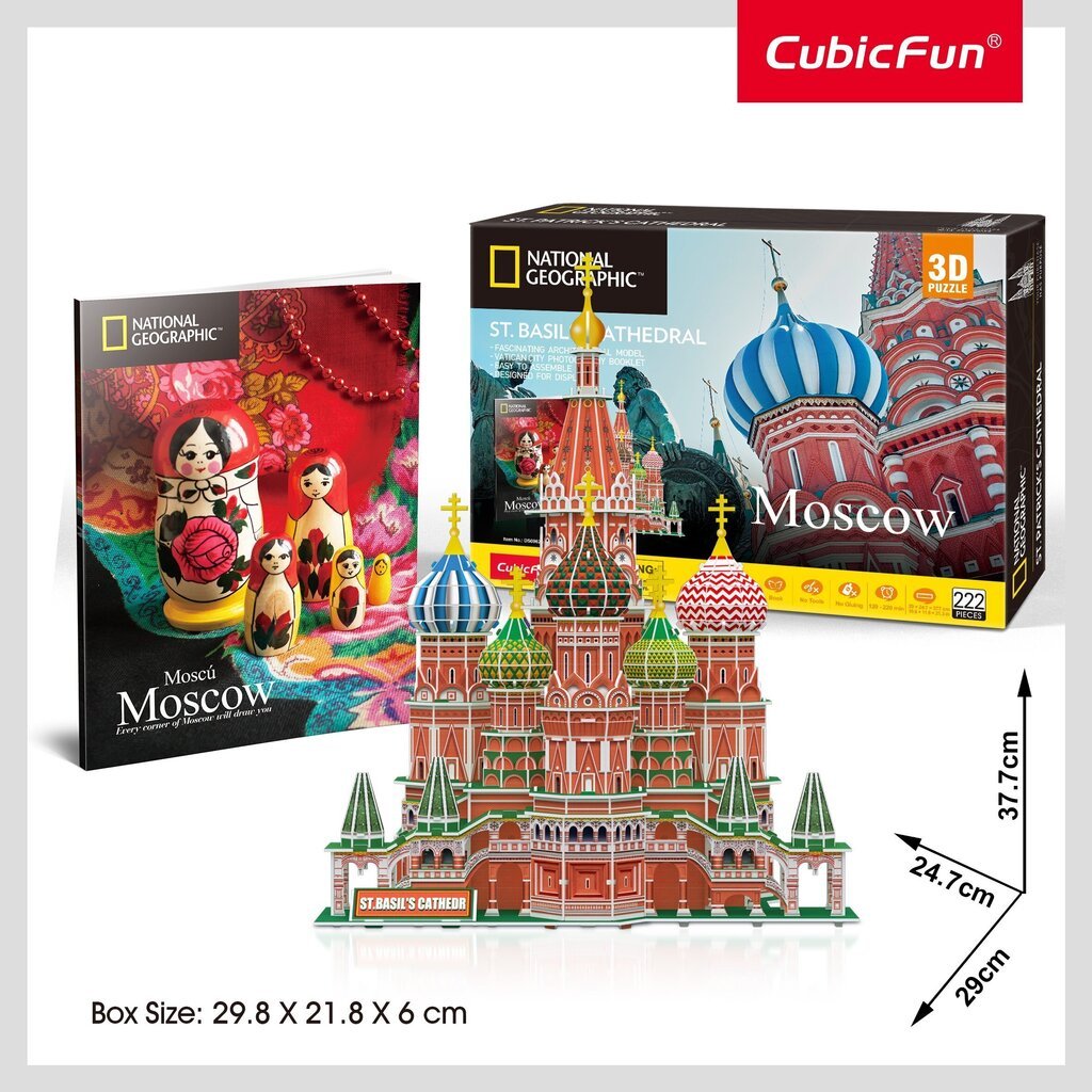 CubicFun 3D pusle National Geographic St. Basil´s katedraal цена и информация | Pusled lastele ja täiskasvanutele | hansapost.ee