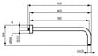 Duši väljalasketoru Ideal Standard Rain seina kroom 40 cm. B9445AA цена и информация |  Dušiotsikud, dušivoolikud ja tarvikud | hansapost.ee