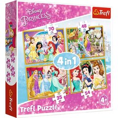 Набор пазлов Trefl 4 in 1 Disney Princess, 70+54+48+35 цена и информация | Пазлы | hansapost.ee