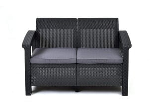 Садовый диван двухместный Corfu Love Seat, серый цена и информация |  Садовые стулья, кресла, пуфы | hansapost.ee