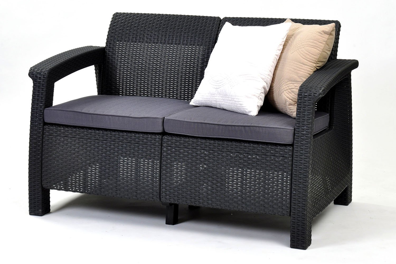 Aiadiivan plastikust Curver Corfu love seat, hall hind ja info | Aiatoolid, rõdutoolid | hansapost.ee