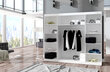 LED valgustusega kapp ADRK Furniture Cambe, valge hind ja info | Kapid | hansapost.ee