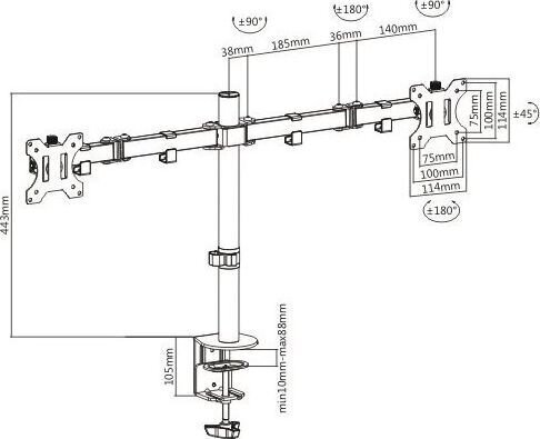 Techly 2x LED/LCD 13-32" price and information | Monitori kinnitused | hansapost.ee