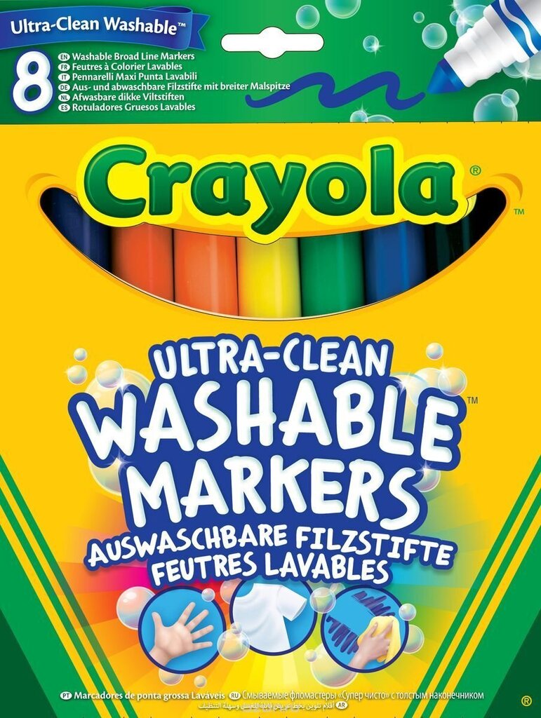 CRAYOLA 8 pestavat markerit hind ja info | Kunstitarbed, voolimise tarvikud | hansapost.ee