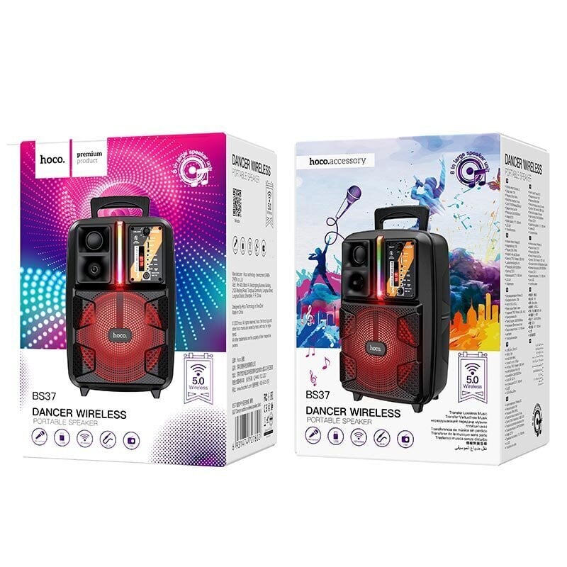 Juhtmeta Bluetooth kõlar + mikrofon, karaoke Hoco BS37 AUX/FM/USB/TWS цена и информация | Kõlarid | hansapost.ee