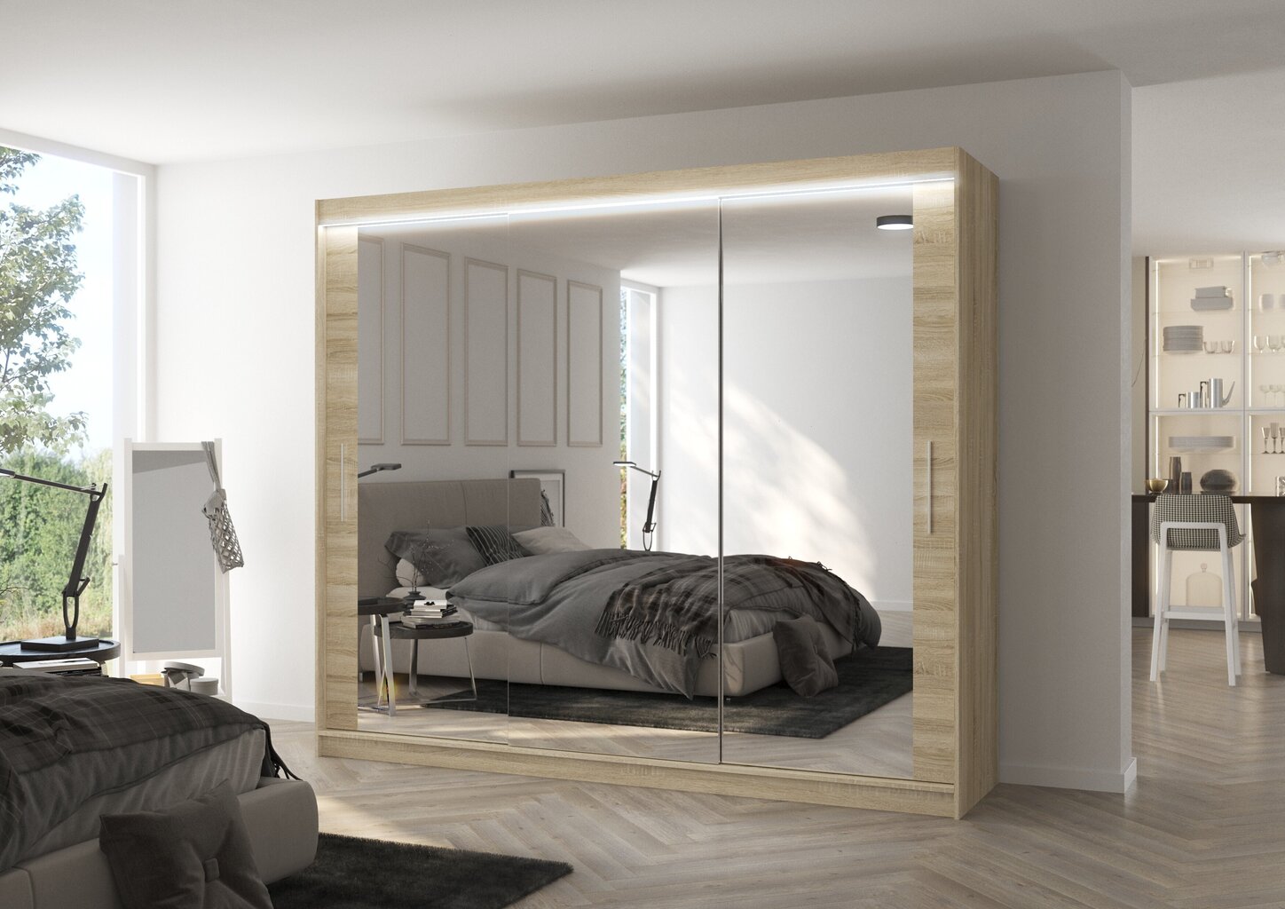 LED valgustusega kapp ADRK Furniture Chester, tamm hind ja info | Kapid | hansapost.ee