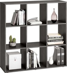 Книжный шкаф с 9 отделениями FMD Lumarko, серый, матовый цена и информация | Полки | hansapost.ee