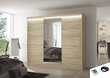 LED valgustusega kapp ADRK Furniture Denis, tamm hind ja info | Kapid | hansapost.ee
