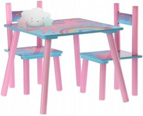 Lastelaud koos toolidega Ükssarvik, sinine/roosa hind ja info | Lauad ja toolid lastele | hansapost.ee