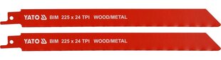 Tikksae terad metallile, 2 tk, 225x20x1mm 24TPI (YT-33934) hind ja info | Käsitööriistad | hansapost.ee