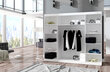 LED valgustusega riidekapp ADRK Furniture Diego, valge/tamm hind ja info | Kapid | hansapost.ee