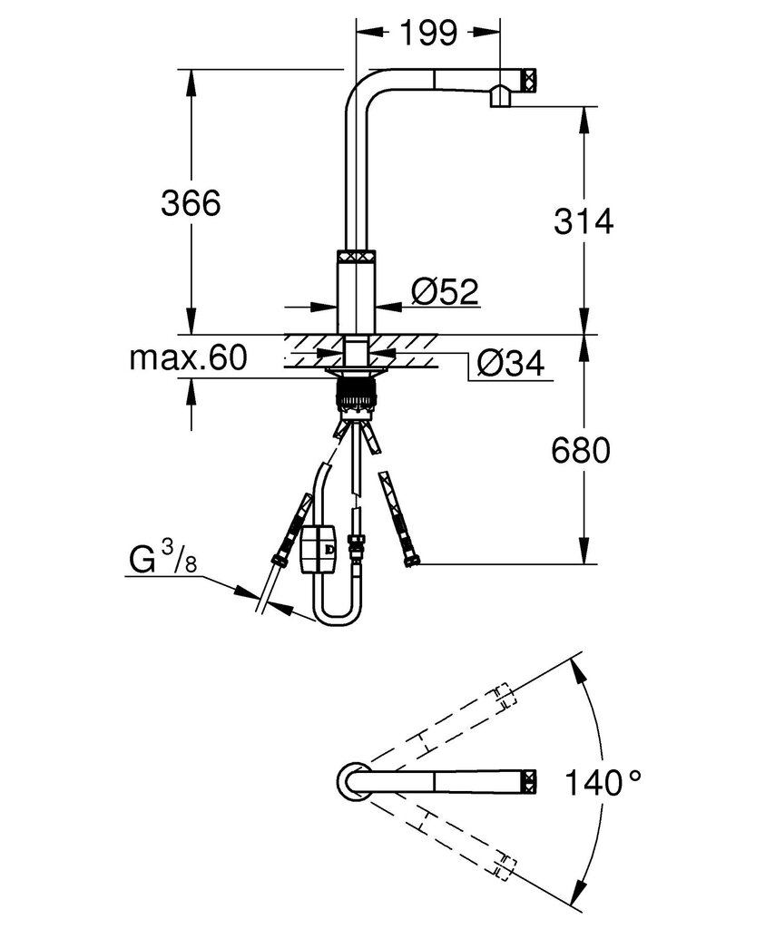 Valamusegisti Grohe Minta SmartContol, 31613000 hind ja info | Köögisegistid | hansapost.ee